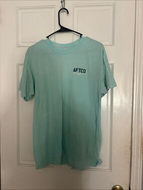 AFTCO Men's Short Sleeve Logo Tee in Mint Green